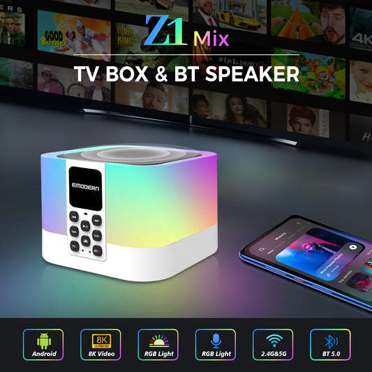 🚀 Z1 Mix 2-in-1: 8K TV Box + Bluetooth Speaker!